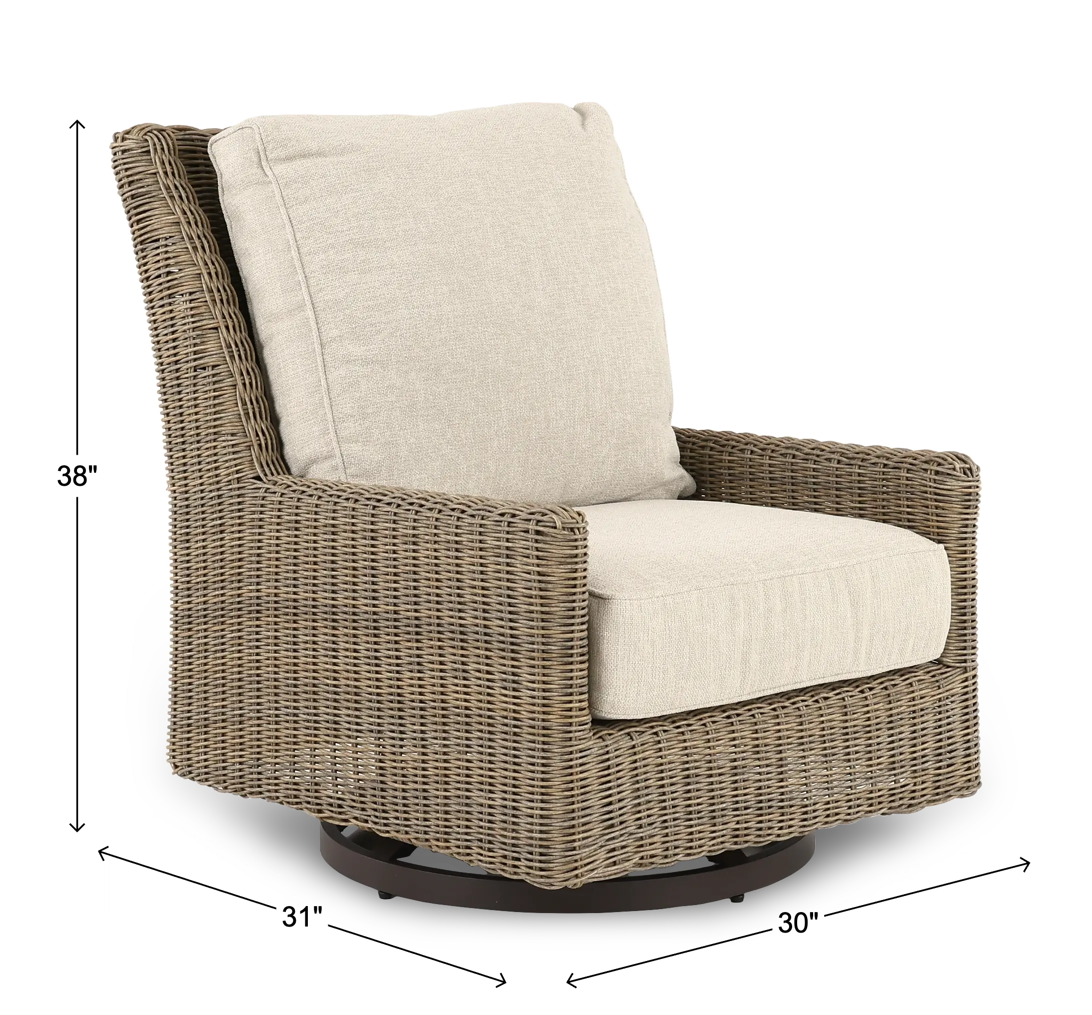 Braden Beige Patio Motion Lounge Chair-3