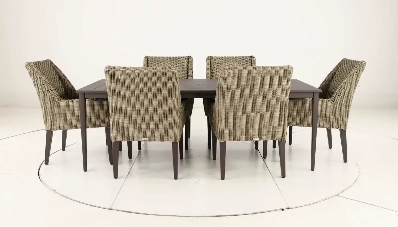 Braden Brown and Beige 7 Piece Patio Dining Set-11