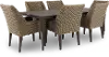 Braden Brown and Beige 7 Piece Patio Dining Set