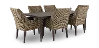 Braden Brown and Beige 7 Piece Patio Dining Set