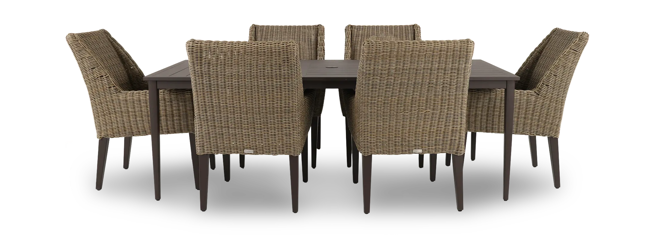 Braden Brown and Beige 7 Piece Patio Dining Set-4