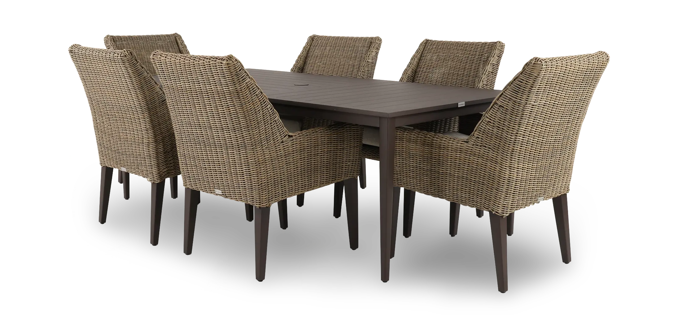 Braden Brown and Beige 7 Piece Patio Dining Set-5