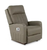 10X-747/LB206175 Finley Stone Light Gray Power Rocker Recliner with Adjustable Headrest and Lumbar Support