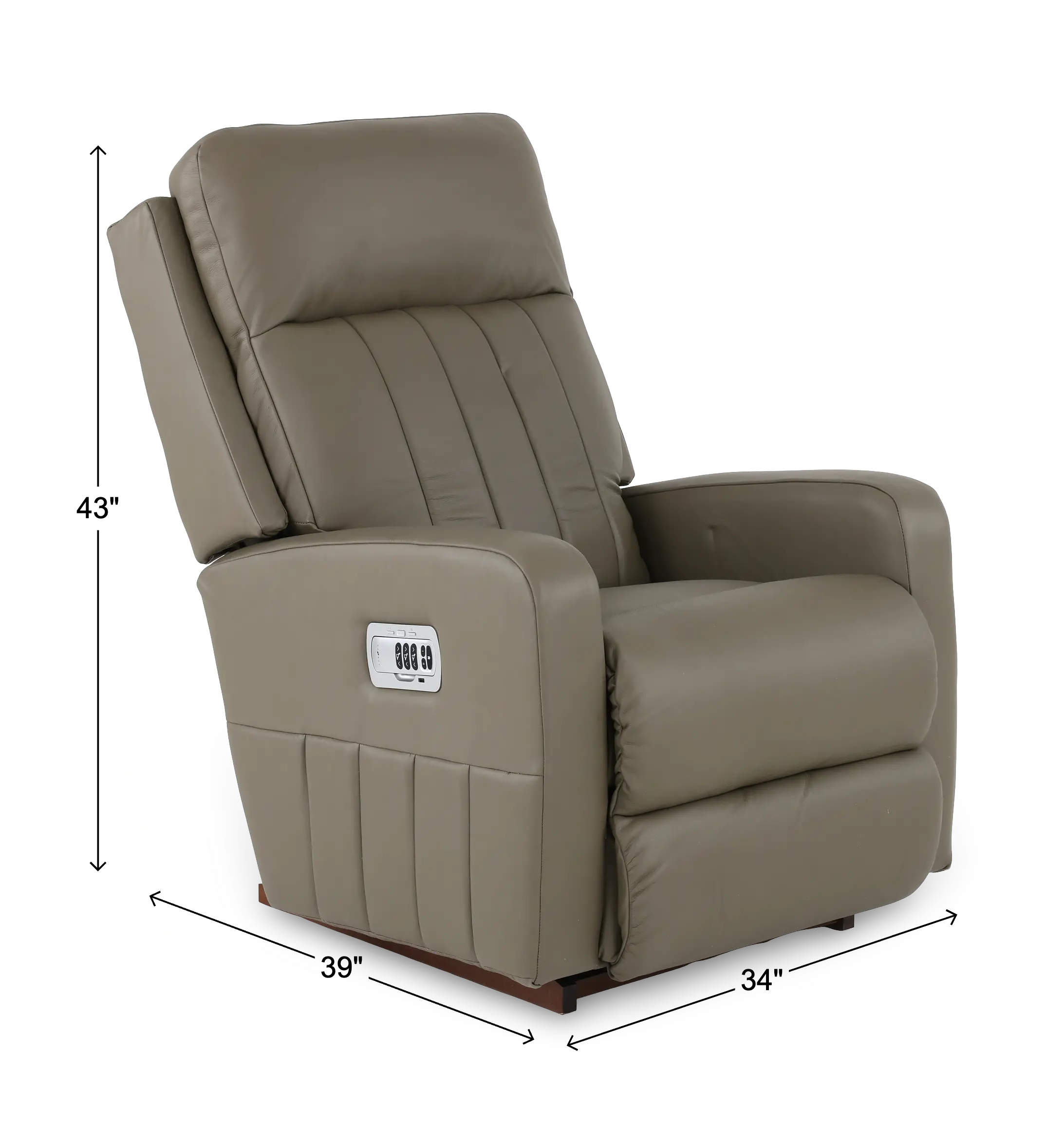 10X-747/LB206175 Finley Stone Light Gray Power Rocker Recliner with Adjustable Headrest and Lumbar Support-3