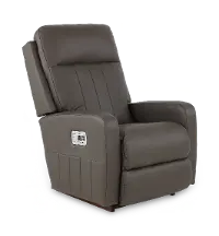 10X-747/LB206178 Finley Otter Gray Power Rocker Recliner with Adjustable Headrest and Lumbar Support