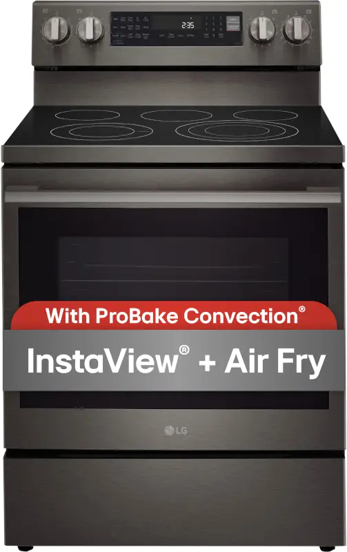 LREN6325ZE LG 6.3 Cu Ft Single Oven Electric Smart Range - Black Stainless Steel-2
