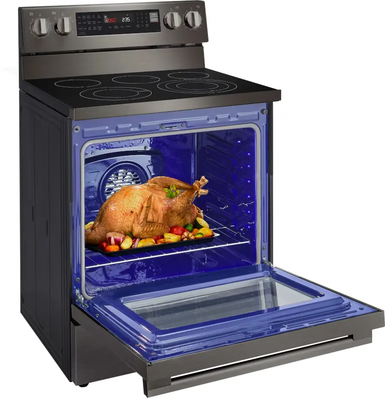 LREN6325ZE LG 6.3 Cu Ft Single Oven Electric Smart Range - Black Stainless Steel-24