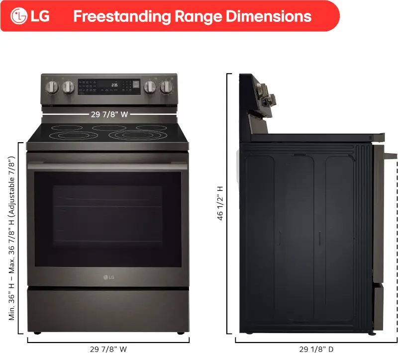 LREN6325ZE LG 6.3 Cu Ft Single Oven Electric Smart Range - Black Stainless Steel-3