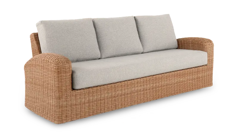 Taranto Natural and Gray Patio Sofa