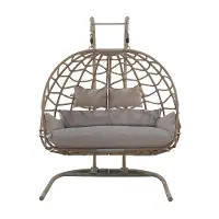 Bew Beige Double Basket Patio Chair