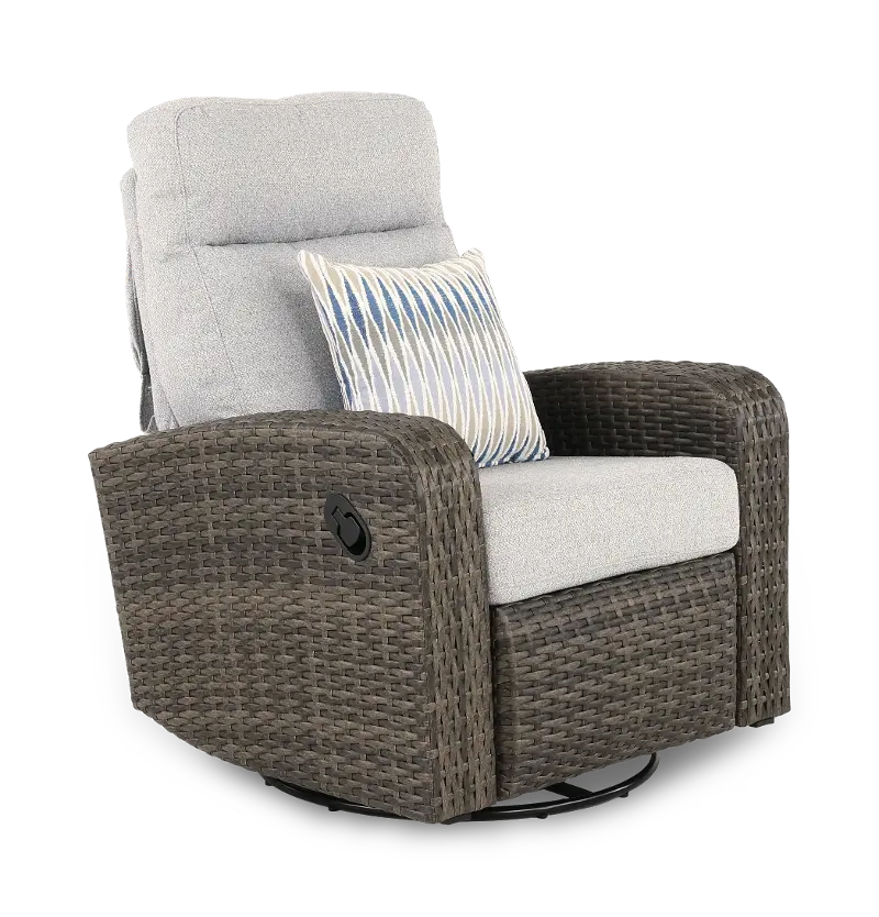 Rain Beige Swivel and Glide Patio Recliner