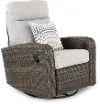 Rain Light Gray Swivel and Glide Patio Recliner