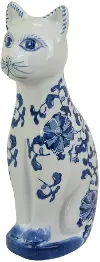 Ceramic Blue and White Cat