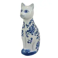 Ceramic Blue and White Cat