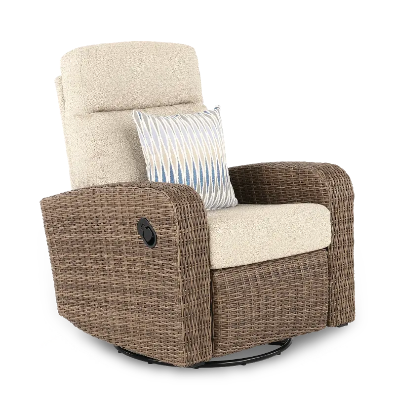 Pebble Beige Swivel and Glide Patio Recliner