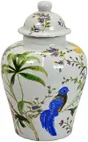 10.5  Brid and Floral Print Jar with Lid