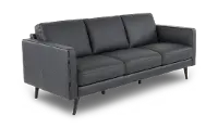 C092-064/A0D5 Destrezza Black Leather Sofa