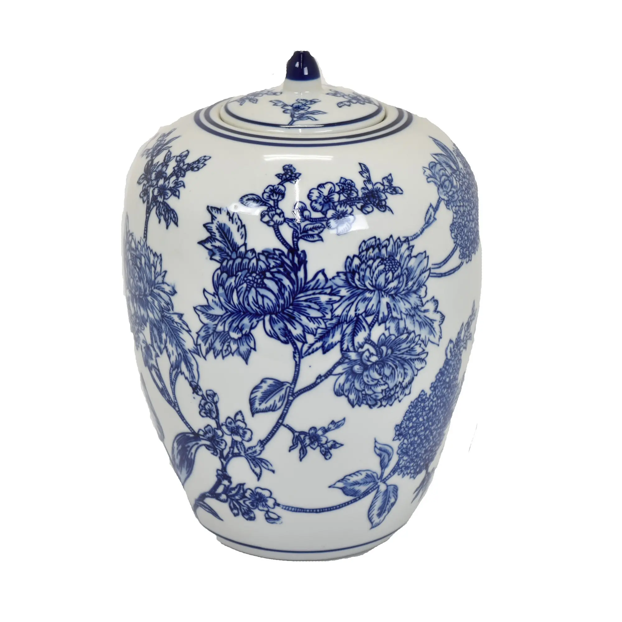 12  Blue and White Jar with Lid-1