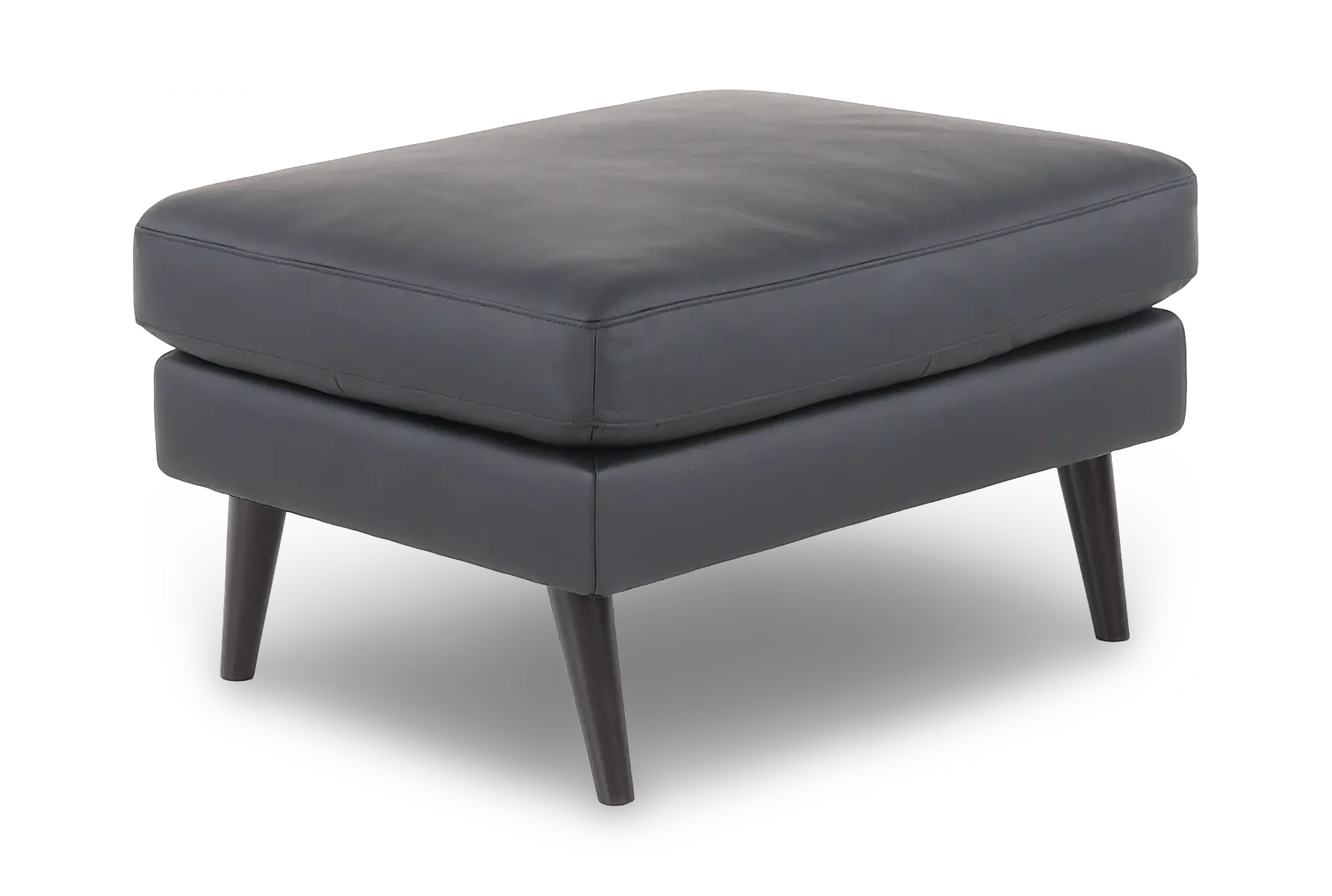 C092-010/A0D5 Destrezza Black Leather Ottoman-1