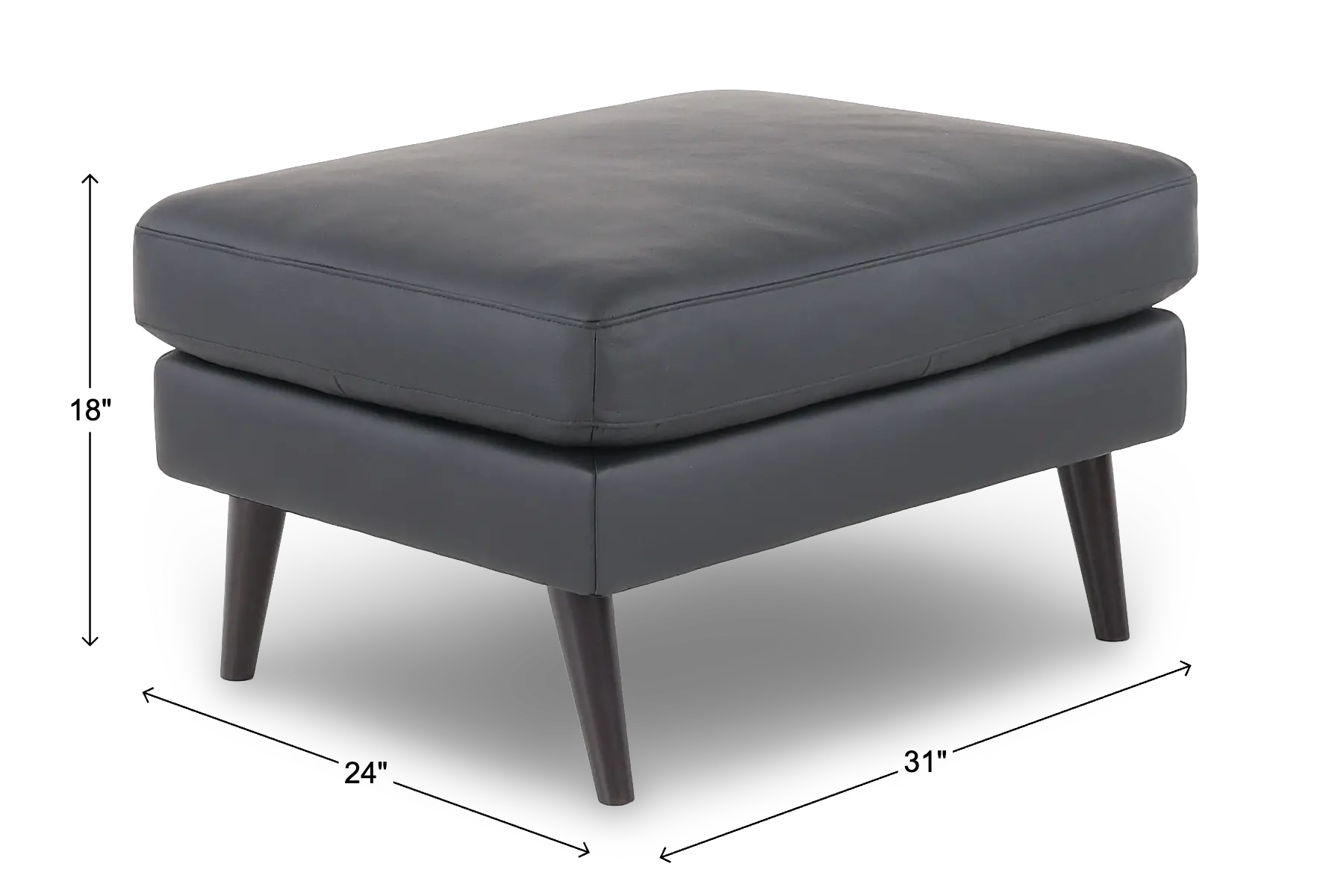 C092-010/A0D5 Destrezza Black Leather Ottoman-3