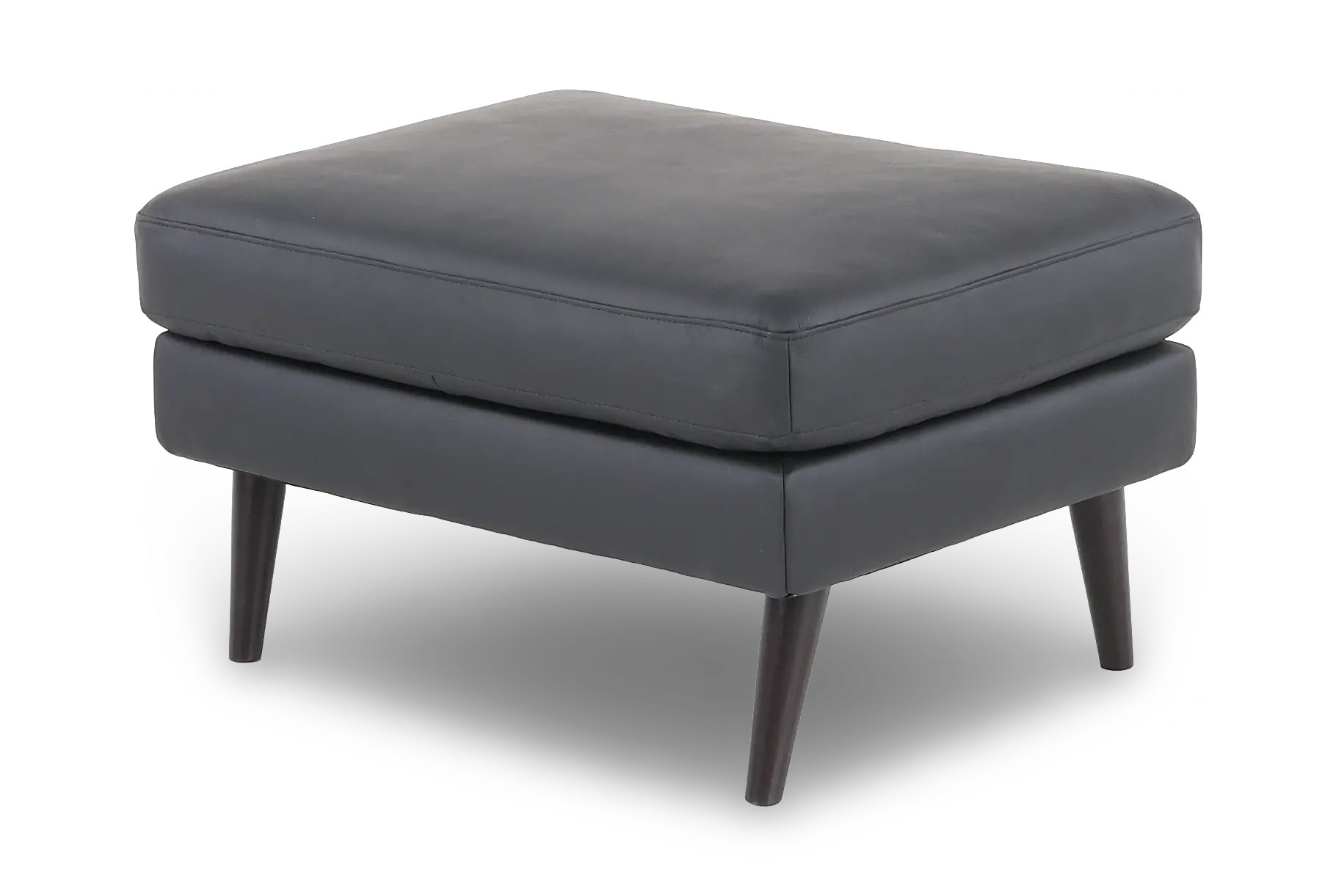 C092-010/A0D5 Destrezza Black Leather Ottoman-5