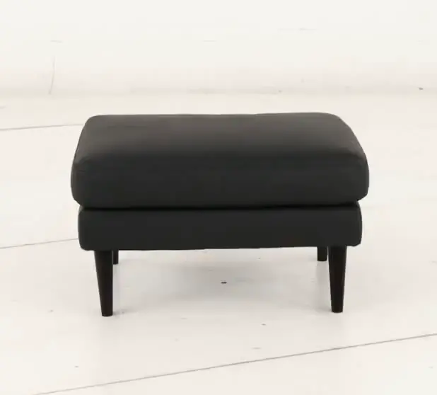 C092-010/A0D5 Destrezza Black Leather Ottoman-8