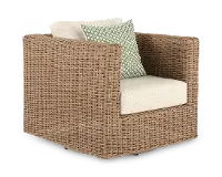 Huntington Beige Patio Swivel Lounge Chair