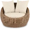 Huntington Beige Patio Papasan Swivel Chair