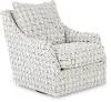 Nessa Off-White Plaid Swivel Chair