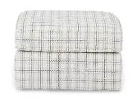 Nessa Off-White Plaid Ottoman