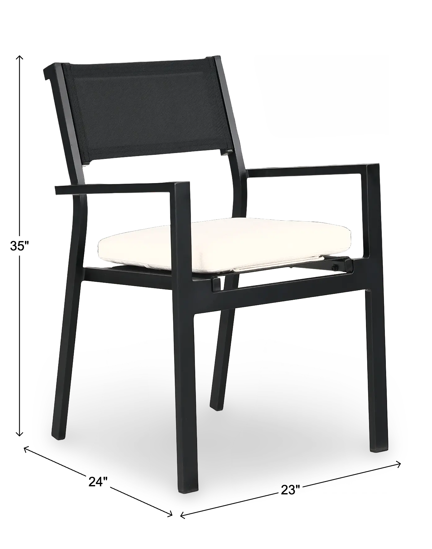 Newport Black Patio Dining Chair-3