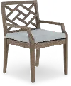 Maldives Brown and Light Blue Patio Dining Armchair