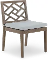 Maldives Brown and Light Blue Patio Dining Side Chair