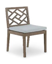 Maldives Brown and Light Blue Patio Dining Side Chair