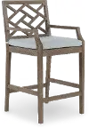 Maldives Brown and Light Blue Patio Barstool