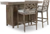 Madives Brown Patio Bar and Stool Set