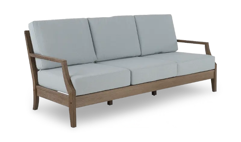 Maldives Brown and Light Blue Patio Sofa