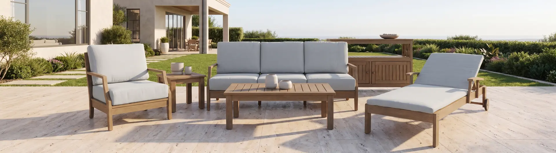 Maldives Brown and Light Blue Patio Lounge Chair-11