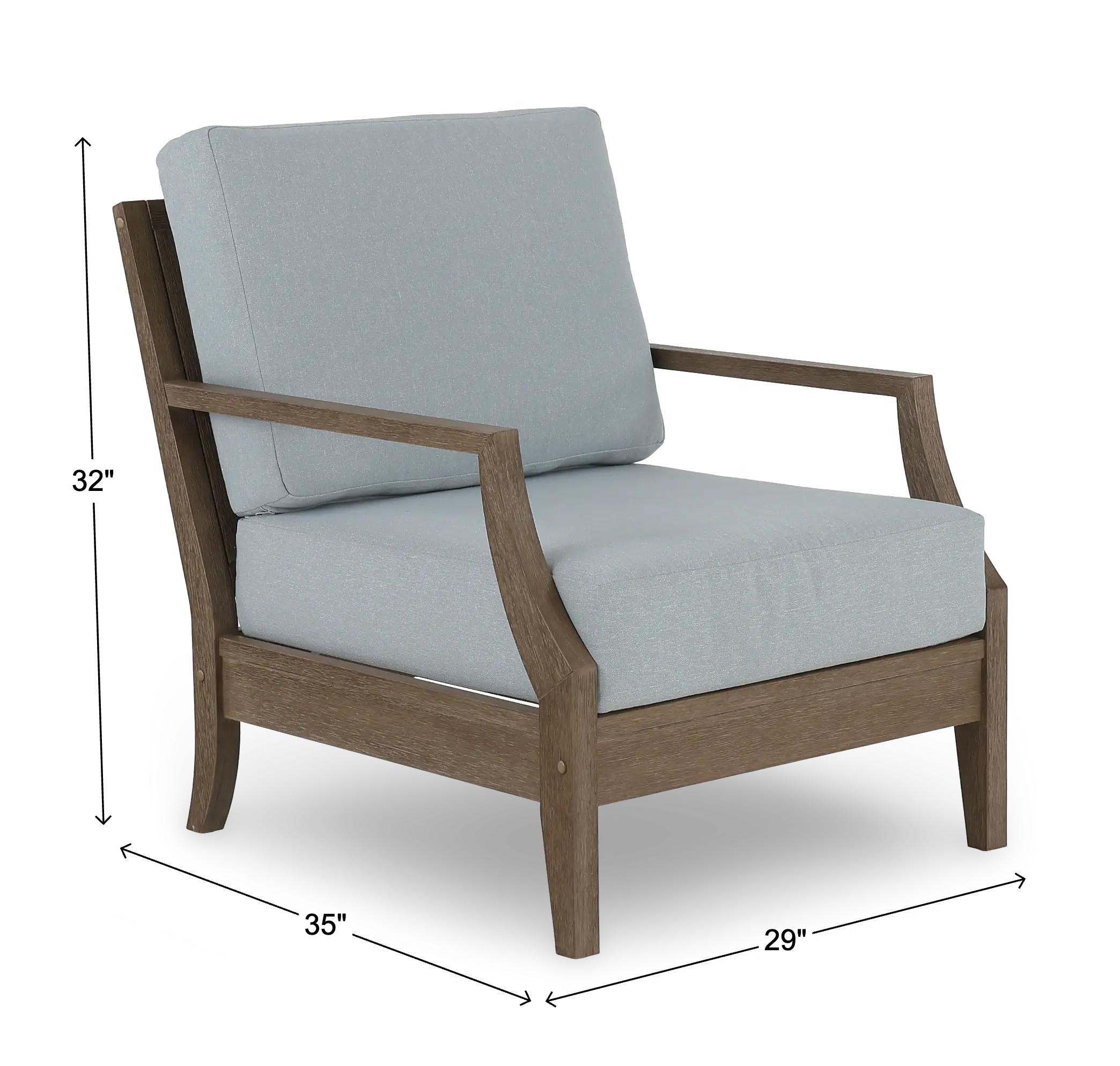 Maldives Brown and Light Blue Patio Lounge Chair-3