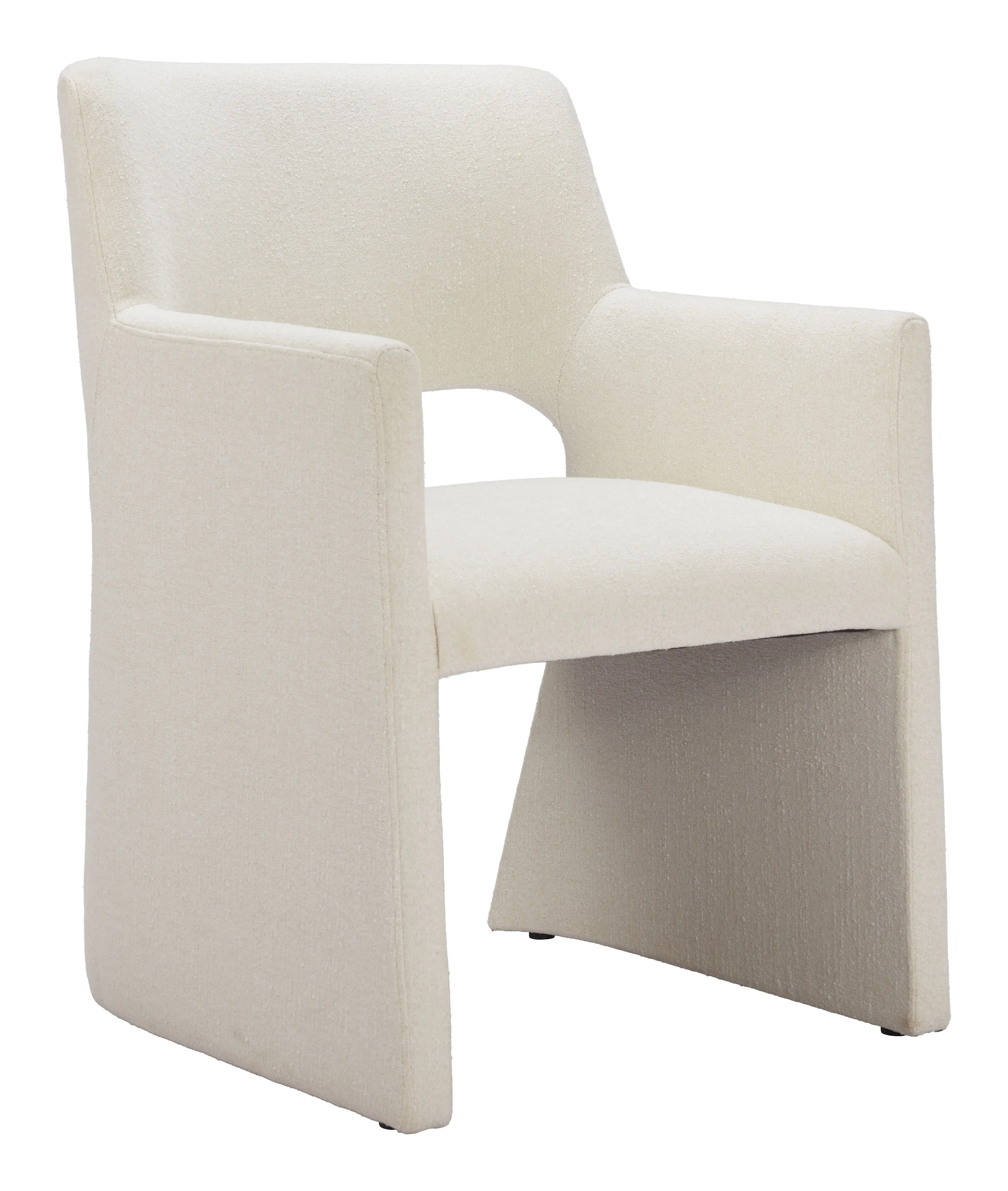 Minet White Linen Dining Chair-1