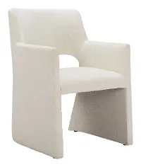 Minet White Linen Dining Chair