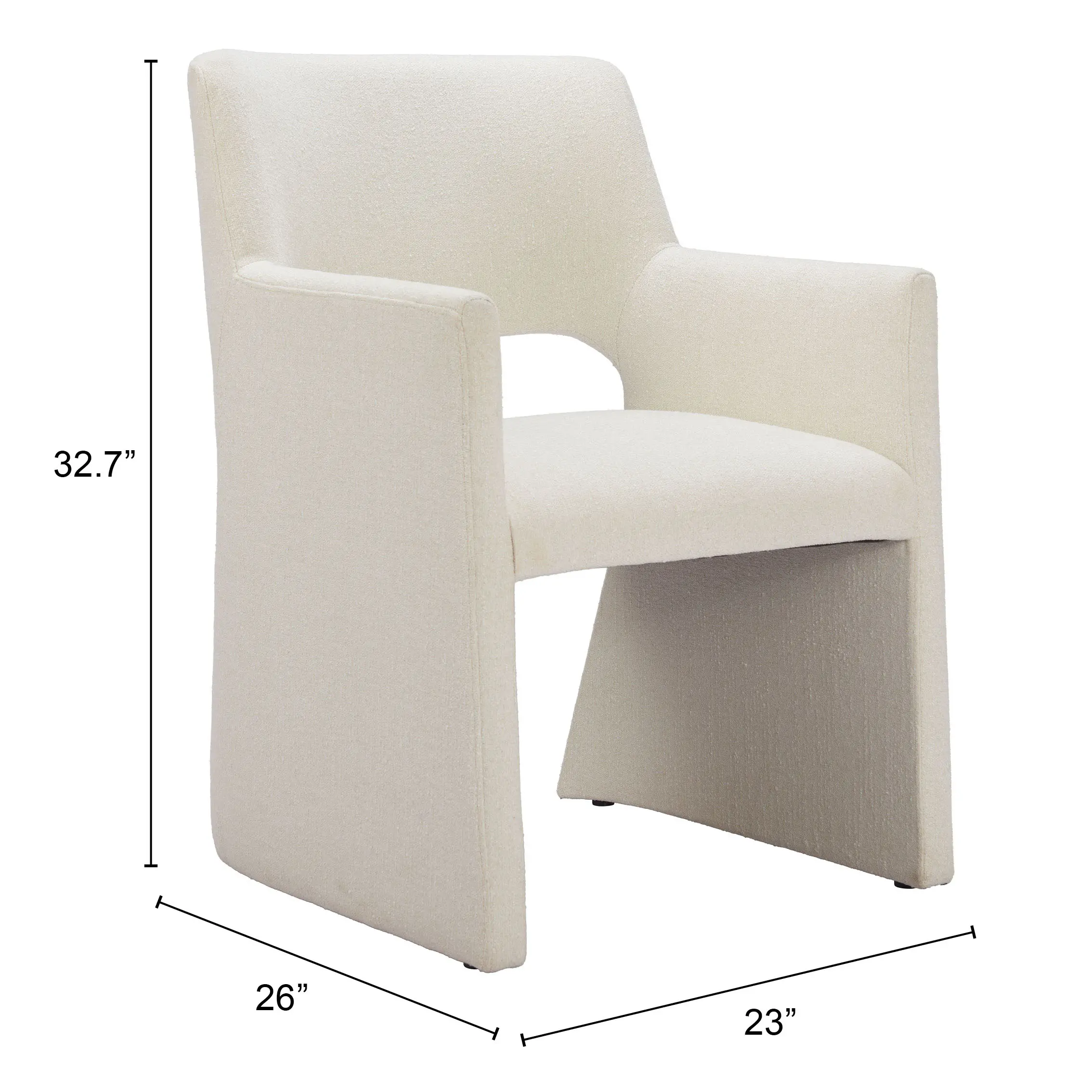 Minet White Linen Dining Chair-3