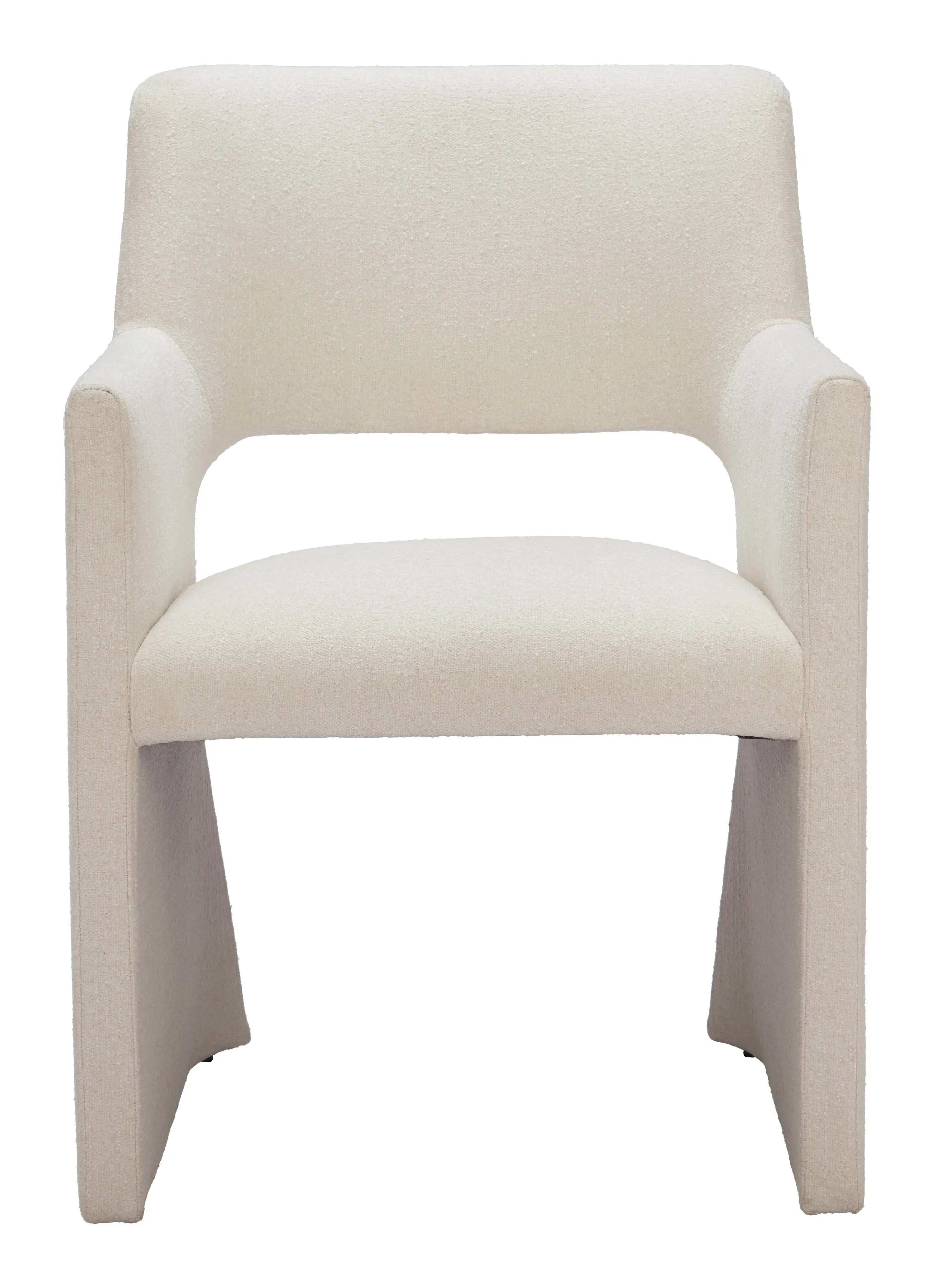 Minet White Linen Dining Chair-4