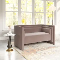 Lucie Taupe Velvet Loveseat
