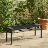 Iska Outdoor Black Woven Bench