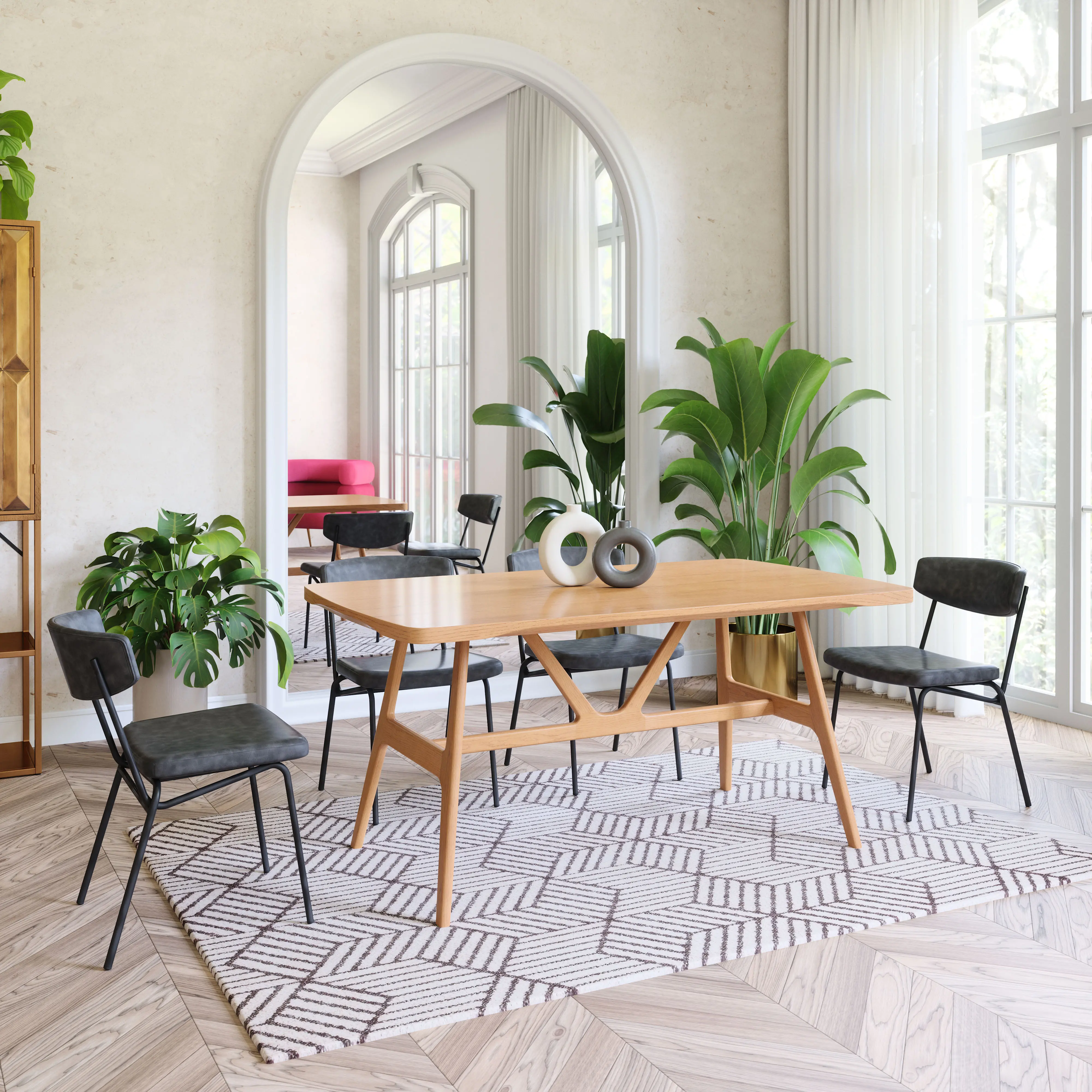 Rovina Natural Wood Dining Table-2