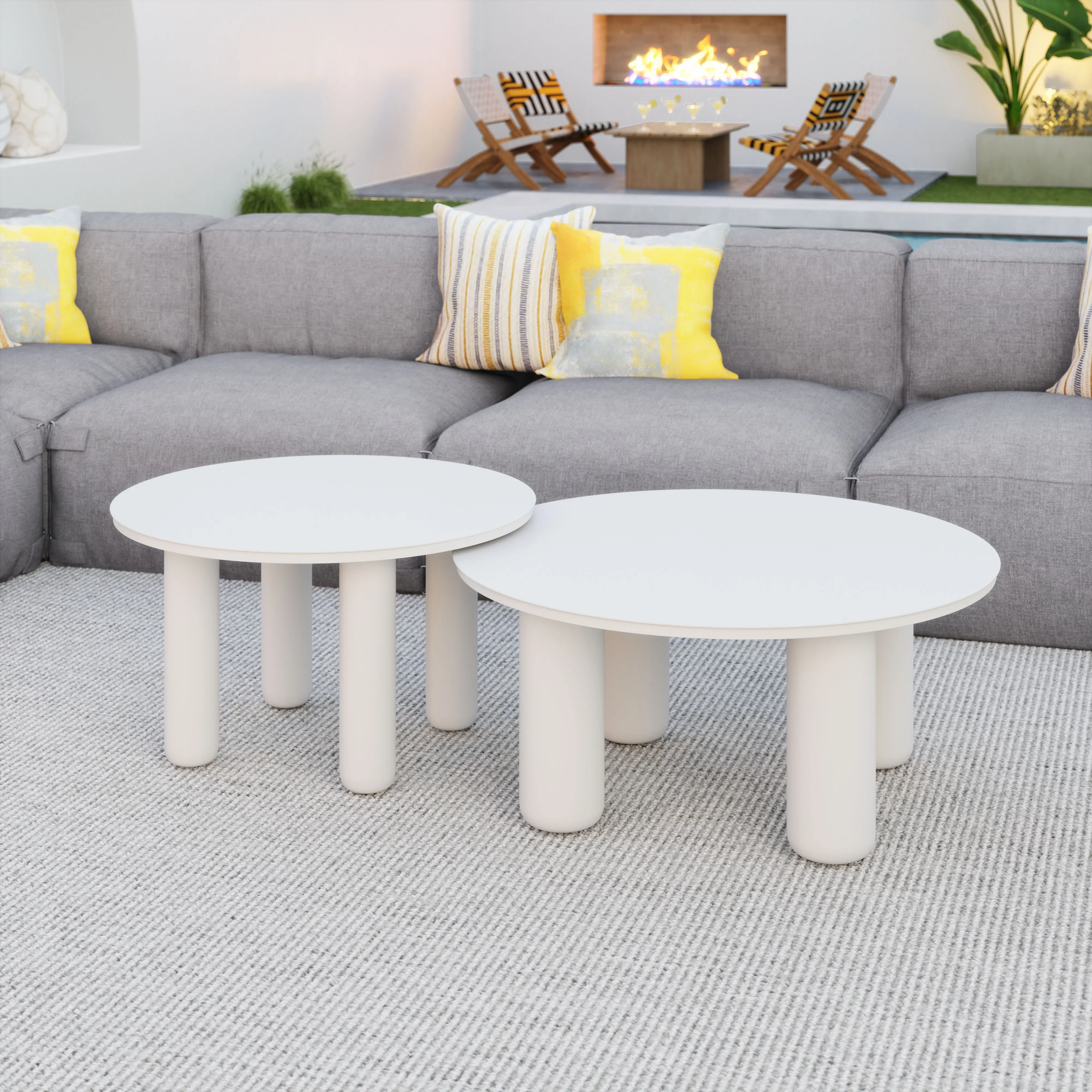 Ola White Outdoor Nesting Coffee Table Set-2