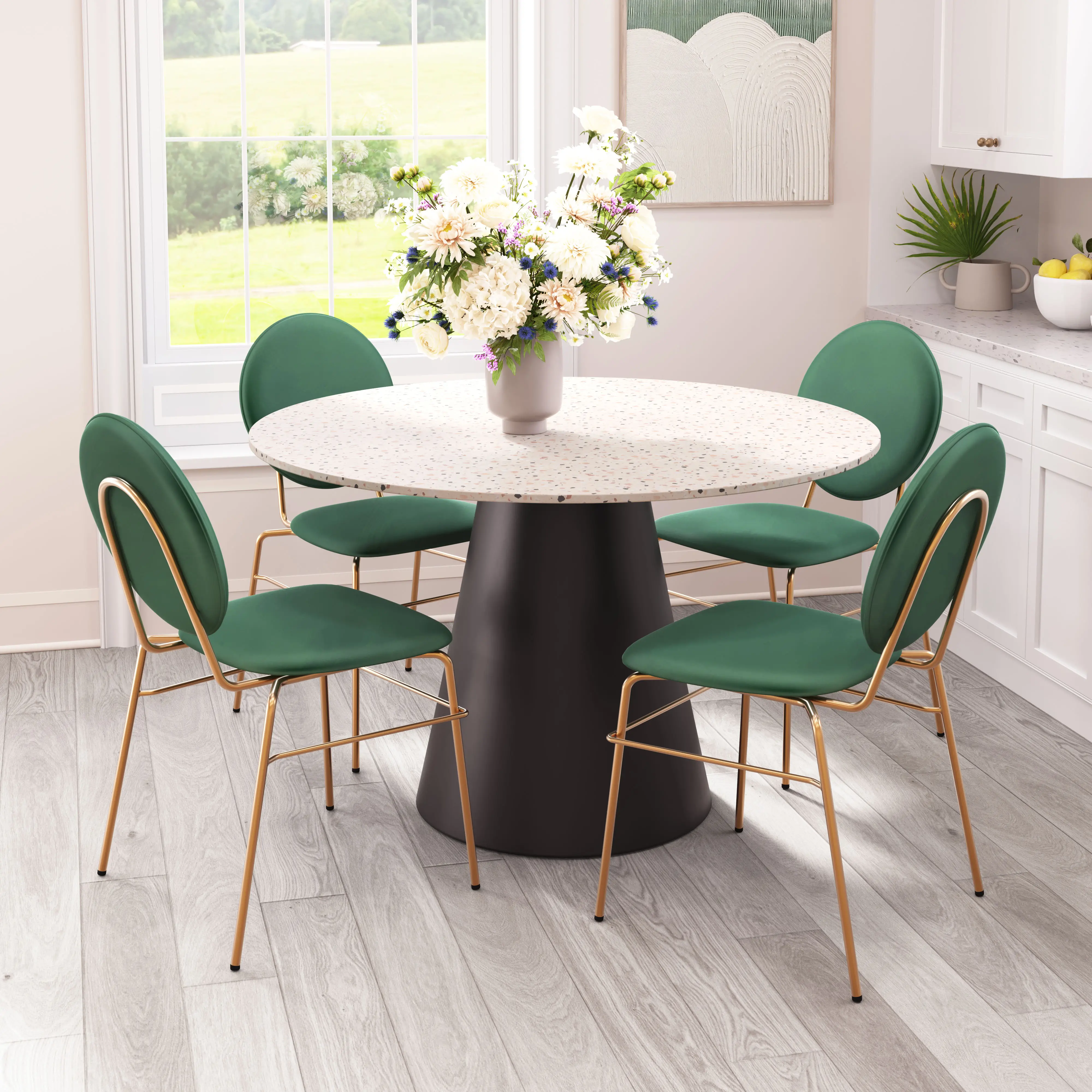 Jorf Dining Table Beige & Bronze-2