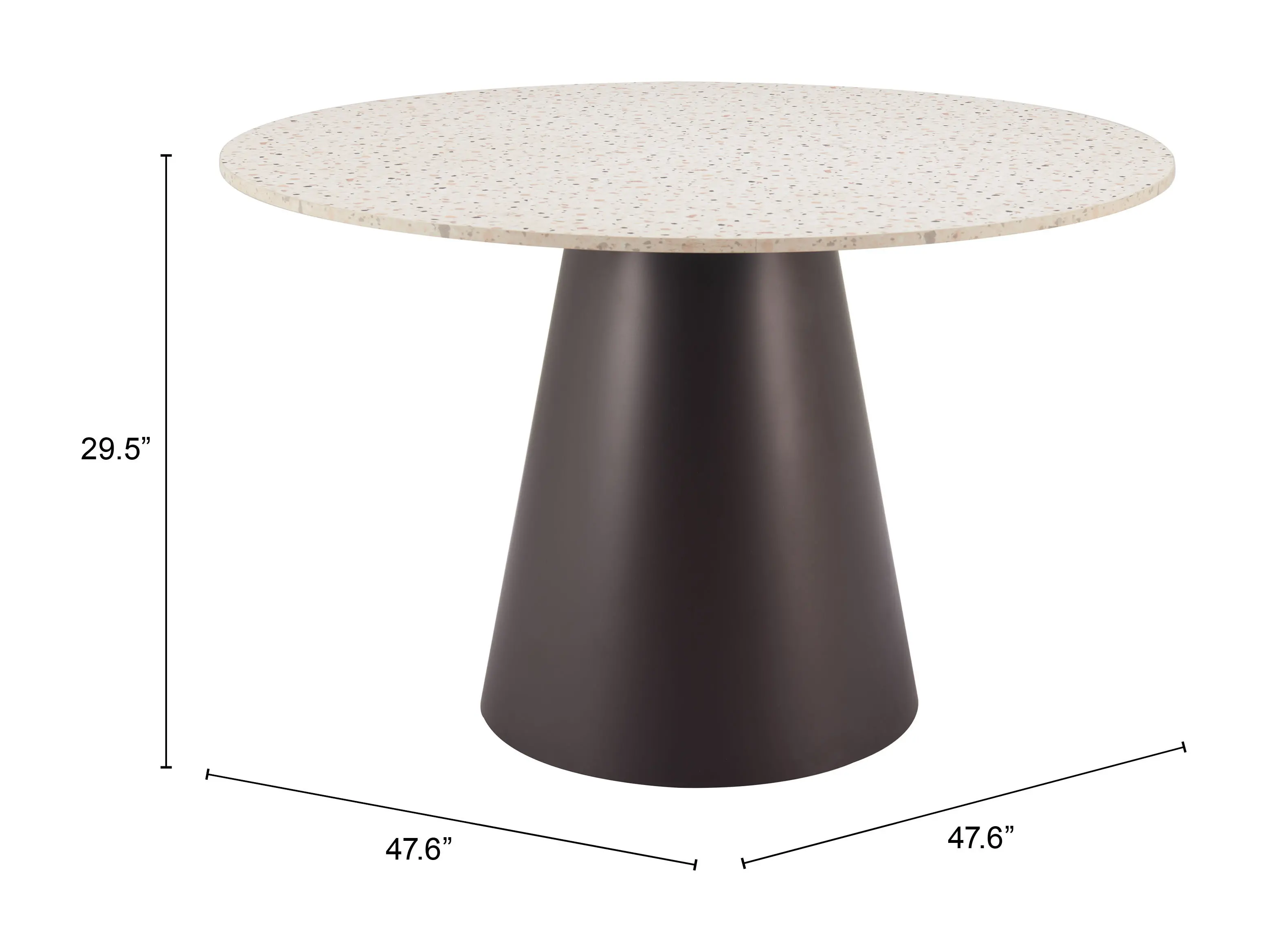 Jorf Dining Table Beige & Bronze-5