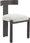 Tiana Black and Beige Outdoor Dining Chair